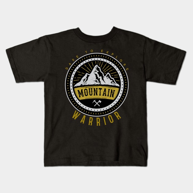 Mountain Warrior Kids T-Shirt by ShirtHappens